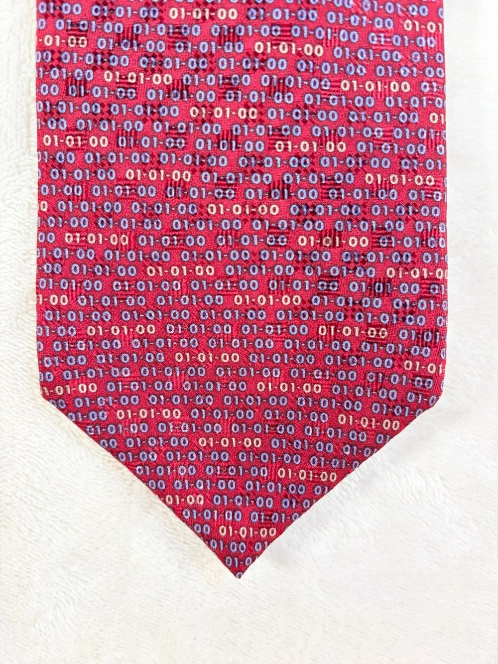 Vintage Y2K Mark of the Millennium‎ Necktie Red Blue White 01-01-00 Novelty Tie